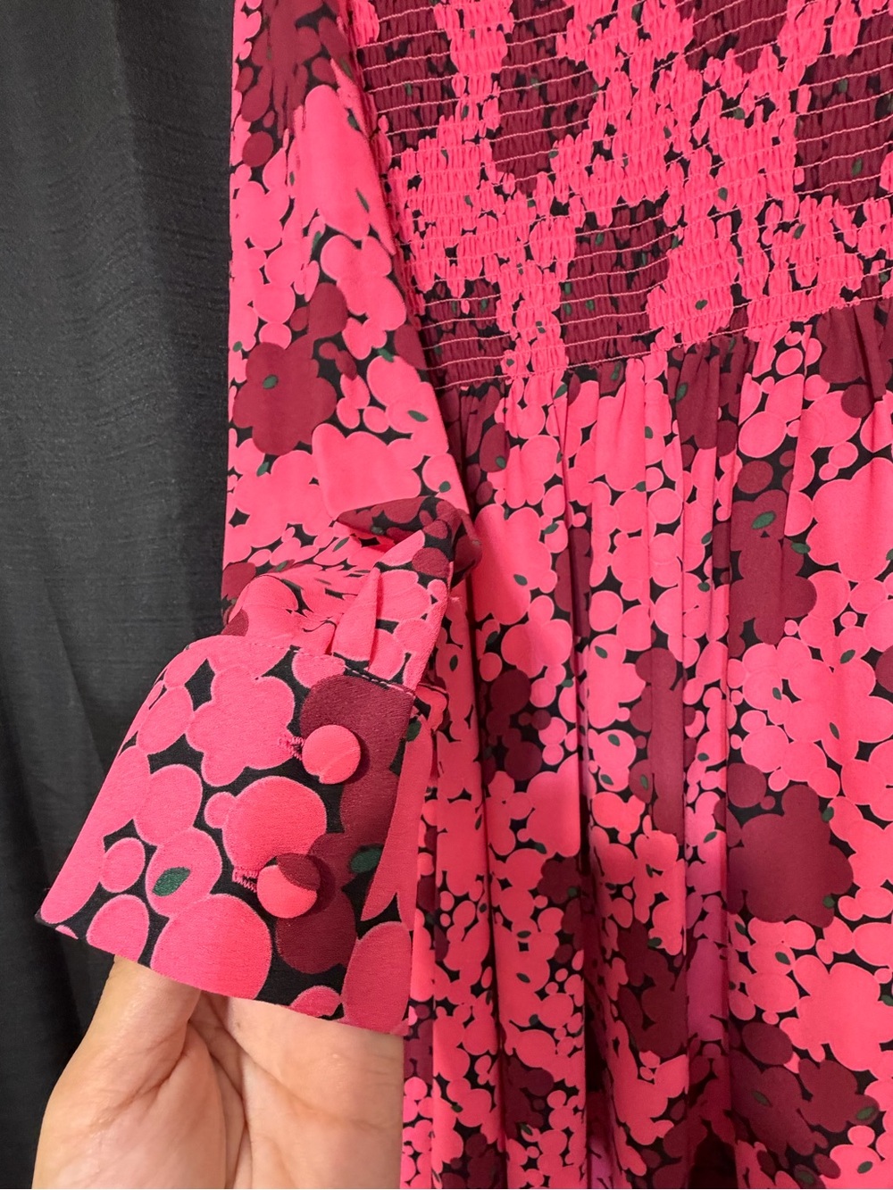 🍎BACK TO SCHOOL SALE🍎  Kate Spade Women's Pink Floral Long-Sleeve Dress - Picture 4 of 5